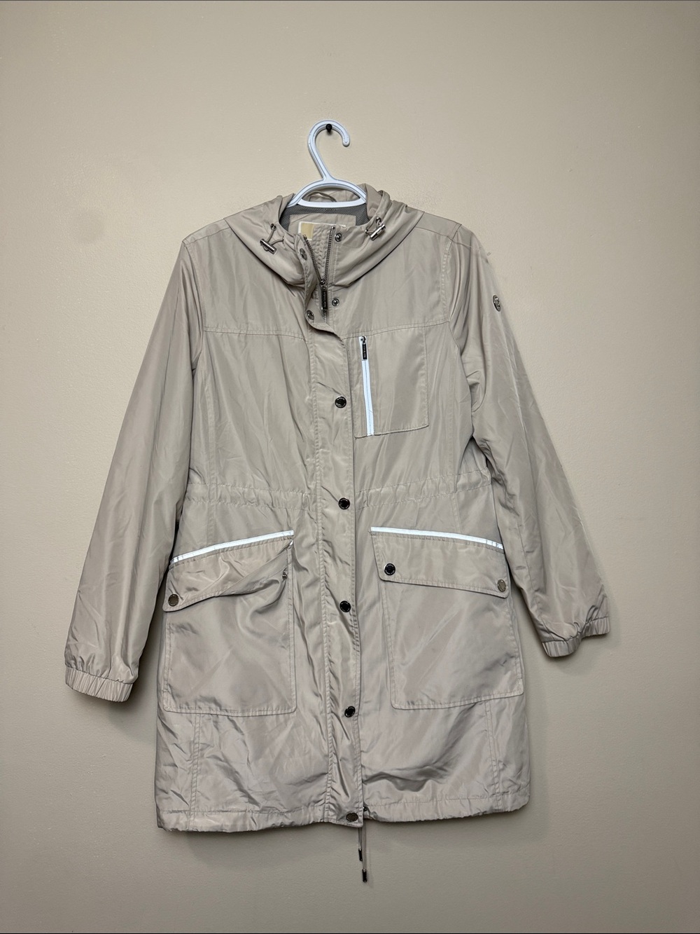 Michael Kors Light Taupe Trench Parka with Hood size M